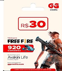 Garena Free Fire 920 Diamantes Gift Card R$ 30,00